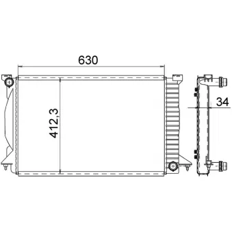 Radiateur, refroidissement du moteur MAHLE CR 1421 000S