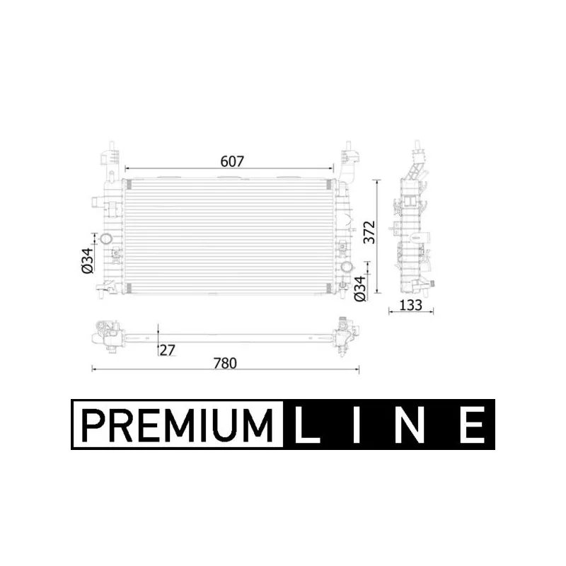 Radiateur, refroidissement du moteur MAHLE CR 1499 000P