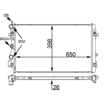 Radiateur, refroidissement du moteur MAHLE CR 1559 000S