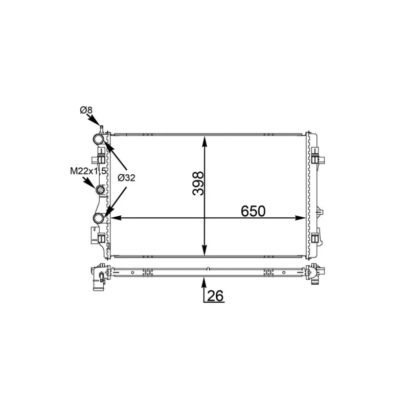 Radiateur, refroidissement du moteur MAHLE CR 1559 000S