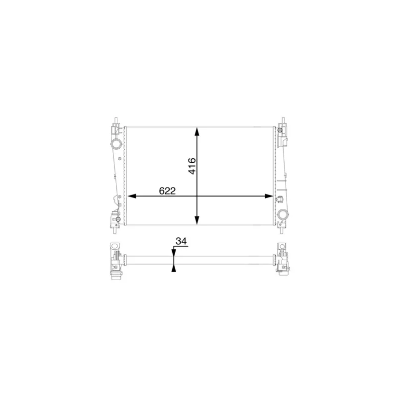 Radiateur, refroidissement du moteur MAHLE CR 1582 000S