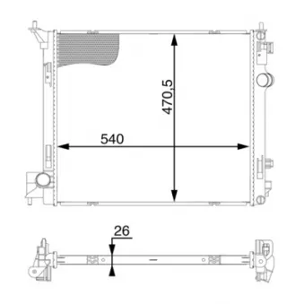 Radiateur, refroidissement du moteur MAHLE CR 1594 000S