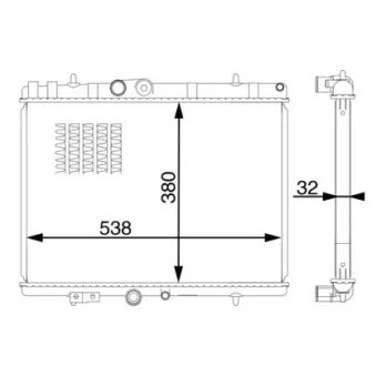 Radiateur, refroidissement du moteur MAHLE CR 1599 000S