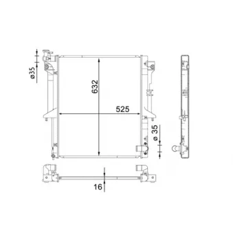 Radiateur, refroidissement du moteur MAHLE CR 1662 000S