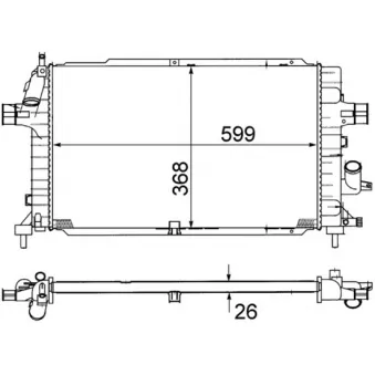 Radiateur, refroidissement du moteur MAHLE CR 1687 000S