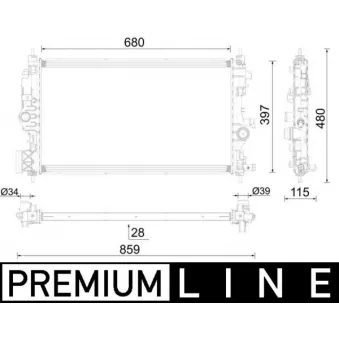 Radiateur, refroidissement du moteur MAHLE CR 1697 000P