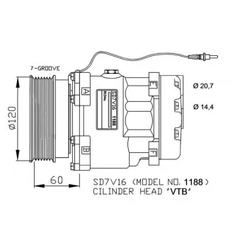 Compresseur, climatisation NRF 32711G