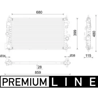 Radiateur, refroidissement du moteur MAHLE CR 1782 000P