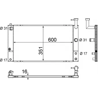 Radiateur, refroidissement du moteur MAHLE CR 1855 000S