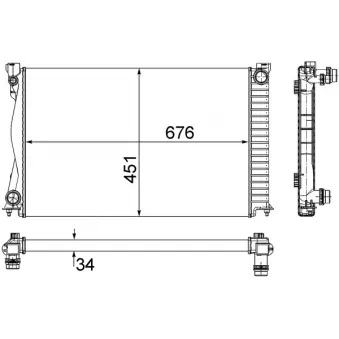 Radiateur, refroidissement du moteur MAHLE CR 1861 000S