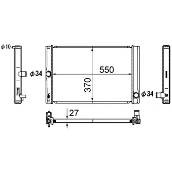 Radiateur, refroidissement du moteur MAHLE CR 1865 000S