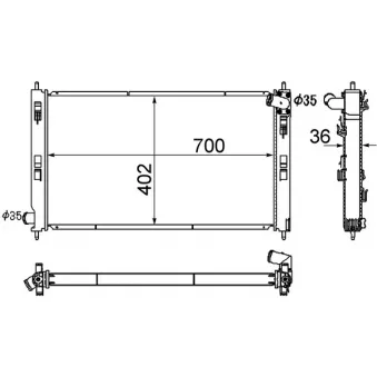 Radiateur, refroidissement du moteur MAHLE CR 1882 000S