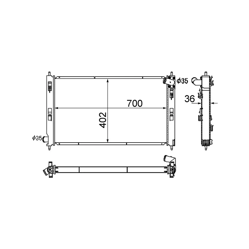 Radiateur, refroidissement du moteur MAHLE CR 1882 000S