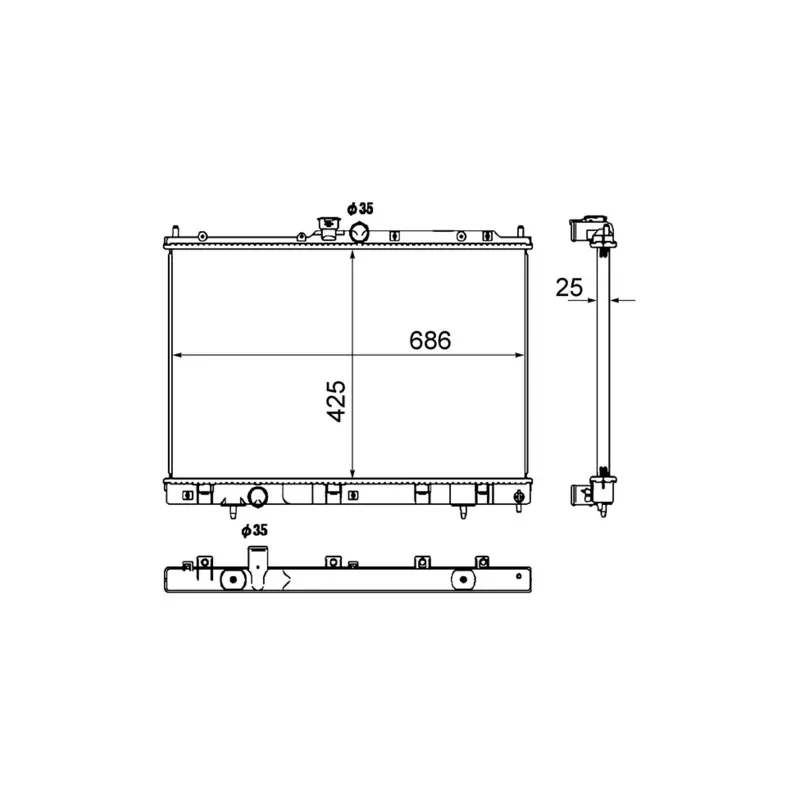 Radiateur, refroidissement du moteur MAHLE CR 1883 000S