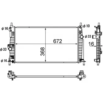 Radiateur, refroidissement du moteur MAHLE CR 1886 000S