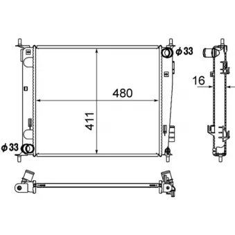 Radiateur, refroidissement du moteur MAHLE CR 1889 000S