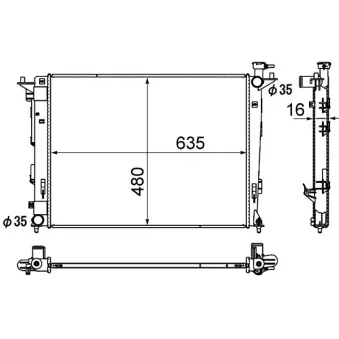 Radiateur, refroidissement du moteur MAHLE CR 1891 000S