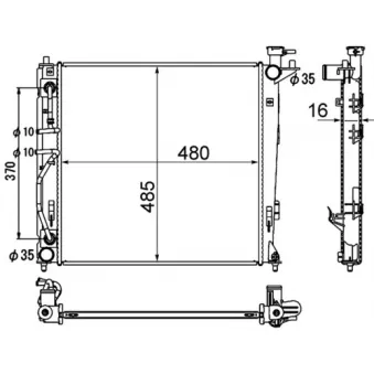 Radiateur, refroidissement du moteur MAHLE CR 1892 000S