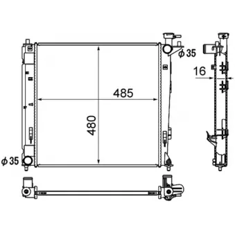 Radiateur, refroidissement du moteur MAHLE CR 1893 000S