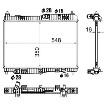 Radiateur, refroidissement du moteur MAHLE CR 1896 000S