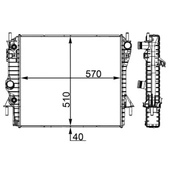 Radiateur, refroidissement du moteur MAHLE CR 1965 000P