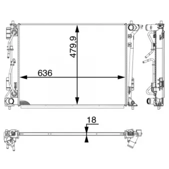 Radiateur, refroidissement du moteur MAHLE CR 1971 000P