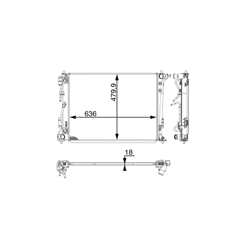 Radiateur, refroidissement du moteur MAHLE CR 1971 000P