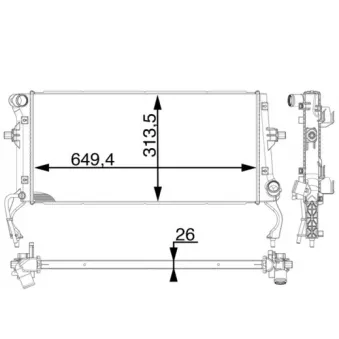 Radiateur, refroidissement du moteur MAHLE CR 1975 000P