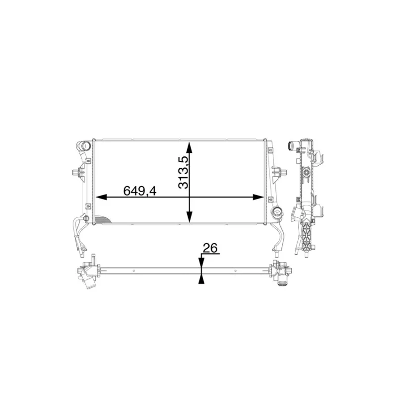 Radiateur, refroidissement du moteur MAHLE CR 1975 000P
