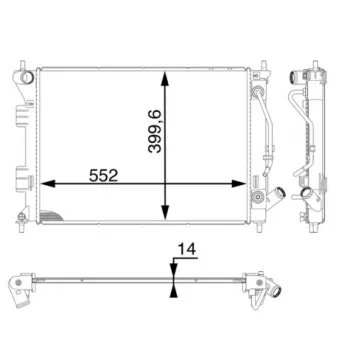 Radiateur, refroidissement du moteur MAHLE CR 1976 000P