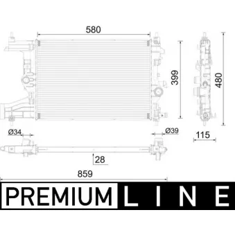 Radiateur, refroidissement du moteur MAHLE CR 2116 000P