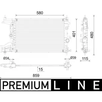 Radiateur, refroidissement du moteur MAHLE CR 2122 000P