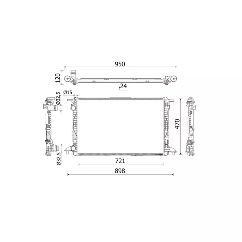 Radiateur, refroidissement du moteur MAHLE CR 2179 000S