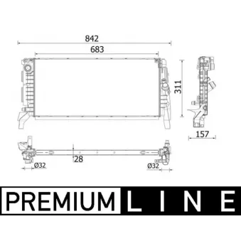 Radiateur, refroidissement du moteur MAHLE CR 2201 000P