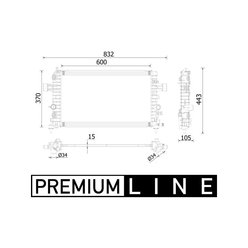 Radiateur, refroidissement du moteur MAHLE CR 2224 000P
