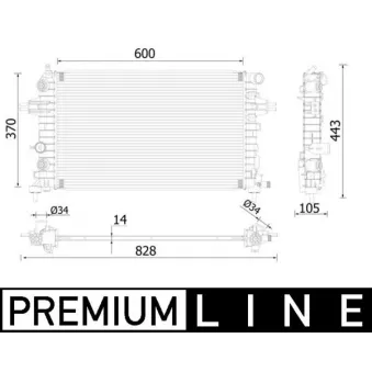 Radiateur, refroidissement du moteur MAHLE CR 2226 000P