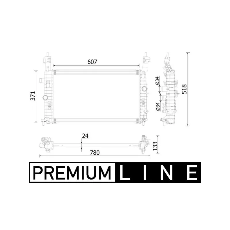 Radiateur, refroidissement du moteur MAHLE CR 2229 000P