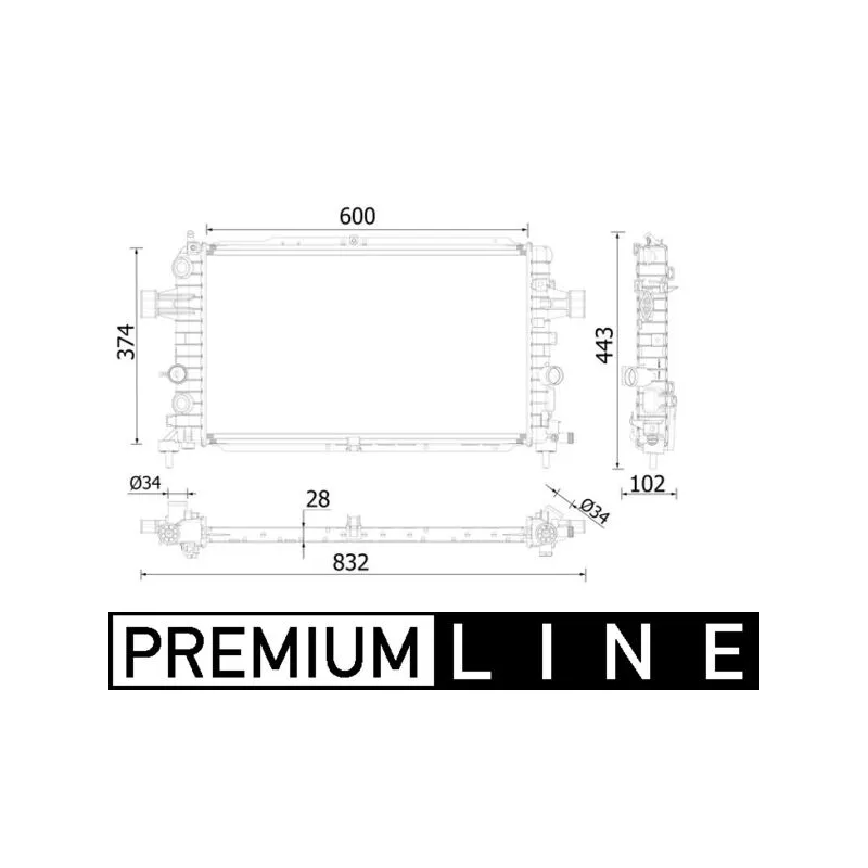 Radiateur, refroidissement du moteur MAHLE CR 2231 000P