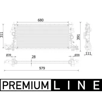 Radiateur, refroidissement du moteur MAHLE CR 2251 000P