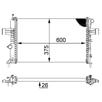 Radiateur, refroidissement du moteur MAHLE CR 227 000S