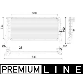 Radiateur, refroidissement du moteur MAHLE CR 2312 000P