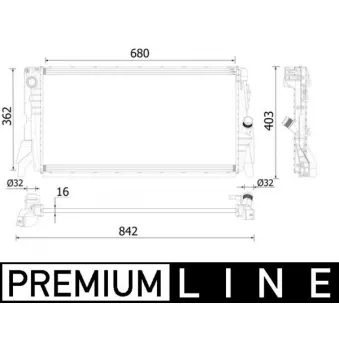 Radiateur, refroidissement du moteur MAHLE CR 2315 000P
