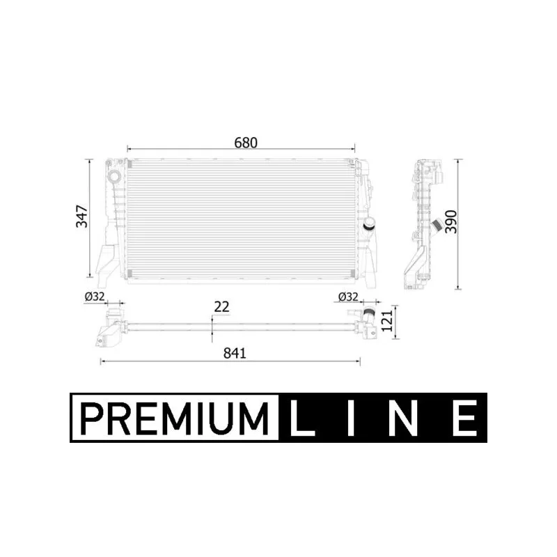 Radiateur, refroidissement du moteur MAHLE CR 2318 000P