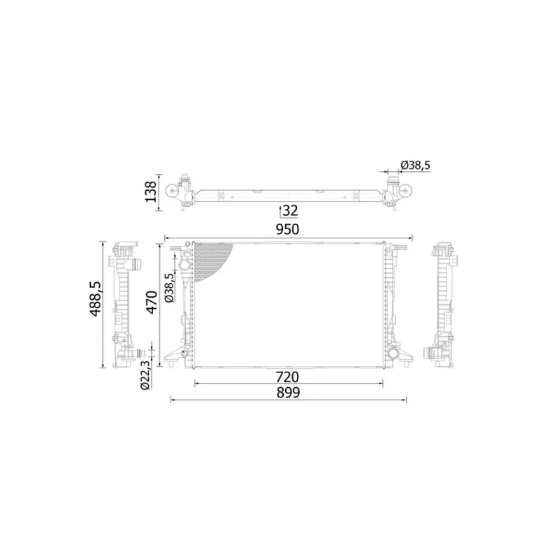 Radiateur, refroidissement du moteur MAHLE CR 2423 000S