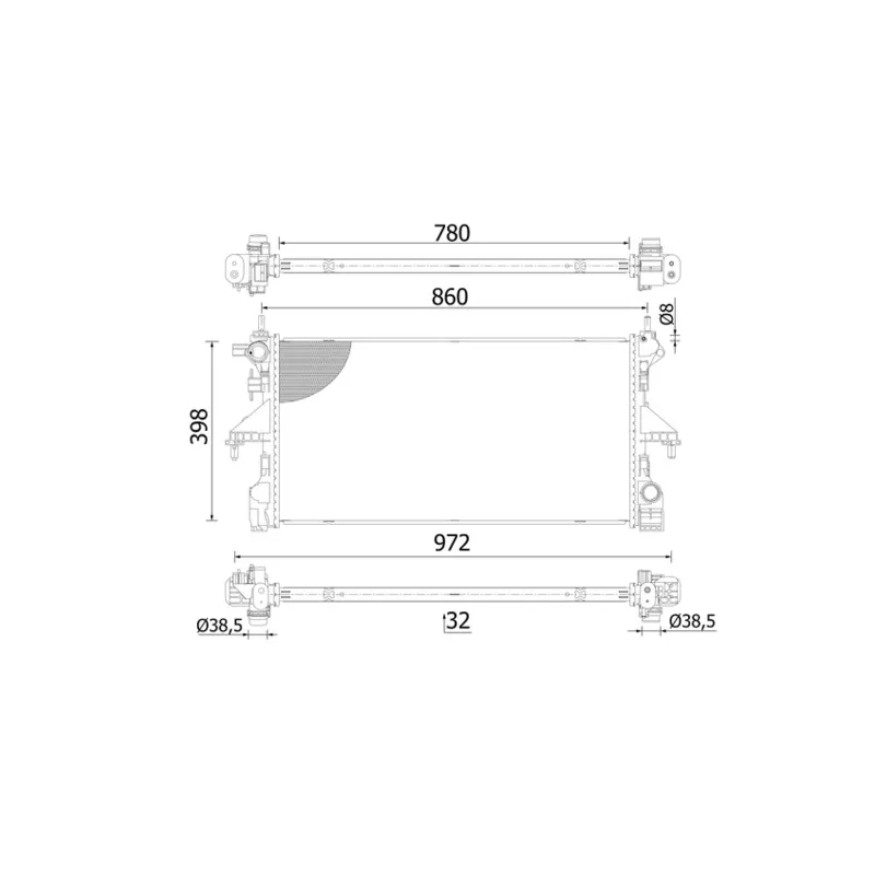 Radiateur, refroidissement du moteur MAHLE CR 2541 000S