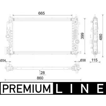 Radiateur, refroidissement du moteur MAHLE CR 2593 000P