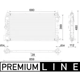 Radiateur, refroidissement du moteur MAHLE CR 2594 000P