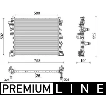 Radiateur, refroidissement du moteur MAHLE CR 2598 000P
