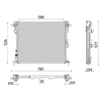 Radiateur, refroidissement du moteur MAHLE CR 2599 000P