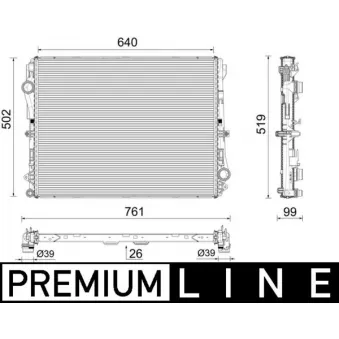 Radiateur, refroidissement du moteur MAHLE CR 2604 000P